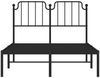 vidaXL Bettgestell mit Kopfteil, Metall, Schwarz, 120x190 cm Bild 5