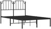 vidaXL Bettgestell mit Kopfteil, Metall, Schwarz, 120x190 cm Bild 4