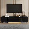 TV-Ständer mit niedrigem Schrank,170×30×39 cm, White and black,modernes Design, viel Stauraum Bild 5