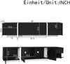 TV-Ständer mit niedrigem Schrank,170×30×39 cm, White and black,modernes Design, viel Stauraum Bild 4