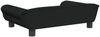 Hundebett Samt, Massivholz, Polyester, Schwarz, 70 x 48 x 22 cm Bild 5