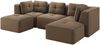 Ecksofa modular mit 74 cm tiefer Sitzfläche, Cord Braun, hochdichter 32D-Schaum, flexibel kombinierbar,69x297x177 cm Bild 5