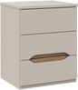 Nachtkommode >EDWAL< 3 Schübe, Sand / Mauvelle Eiche - 50,4x63,5x41,5cm (BxHxT) Bild 4