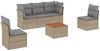 vidaXL 6-tlg. Garten-Sofagarnitur mit Kissen Beige Poly Rattan 3255877 Bild 2