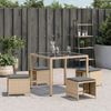vidaXL Gartenhocker Kissen 4Stk. Beigemischung 41x41x36 cm Poly Rattan 365054 Bild 3