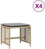 vidaXL Gartenhocker Kissen 4Stk. Beigemischung 41x41x36 cm Poly Rattan 365054 Bild 2