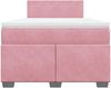 vidaXL Boxspringbett mit Matratze Rosa 120x200 cm Samt 3286281 Bild 4