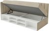 Selsey 'Ventrio' Jugendbett linksseitig mit Regalen, Easy-Clean-Samtbezug, graubeige, 90x200 cm Bild 4