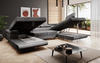 Designer Sofa Lago mit Schlaf - und Klappfunktion Grau Samt Rechts Bild 2