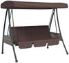 vidaXL Hollywoodschaukel mit Verstellbarem Dach Kaffeebraun Stahl 4008897 Bild 2