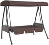 vidaXL Hollywoodschaukel mit Verstellbarem Dach Kaffeebraun Stahl 4008897 Bild 4
