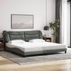 vidaXL Bettgestell mit LED ohne Matratze "Hvar" Dunkelgrau 200x200 cm Stoff 3213726 Bild 4