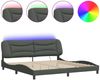 vidaXL Bettgestell mit LED ohne Matratze "Hvar" Dunkelgrau 200x200 cm Stoff 3213726 Bild 2