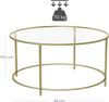Vasagle 'LGT21G' Couchtisch mit goldenem Metallgestell, Hartglas transparent, Ø84 cm Bild 5