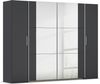 rauch Kleiderschrank, Dreh- und Schwebetürenschrank KRONACH, 4-türig, 2 Spiegeltüren teilaufgelegt, Grau metallic, 268 x 210 x 59 cm Bild 3