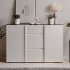 Finori Brest 01C Kommode, Matera / weiß HGL | Kommode für Wohnzimmer | Maß: B x H x T ca. 133 x 92 x 40 cm | Kommode mit 2 Türen und 3 Schubkästen Bild 2