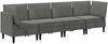 vidaXL Wohnzimmergarnitur mit Kissen 4 pcs Dunkelgrau Samt 3413734 Bild 2