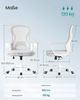 SONGMICS Bürostuhl ergonomisch, Drehstuhl mit Netzgewebe, Schreibtischstuhl mit Lendenstütze, Wippfunktion, Armlehnen, für Arbeitszimmer, Schlafzimmer, taubengrau-wolkenweiß Bild 5