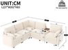 Merax Ecksofa L-Form Sofa mit wendbarer Mittelkonsole & USB-Anschlüssen, Modulares Sofa für Wohnzimmer & Schlafzimmer 1 Teile, 5-Sitzer-Sofa mit Getränkehaltern, 2 Zierkissen & Stauraum, Chenille Bild 4