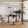 Höhenverstellbarer Schreibtisch 140x60 cm Elektrisch mit 2 Schubladen Schwarz Bild 2