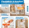 KIDIZ® Absperrgitter zum Klemmen mit Katzenklappe, Türschutzgitter, Autoclose Kinder Treppengitter ohne Bohren | 90° Stopp Schutz, schwenkbar, Treppenschutzgitter Orange, 74 - 80 cm Bild 4