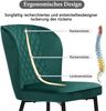 Esszimmerstuhl Samt mit Metallgestell & ergonomischer Rückenlehne, Grün Bild 5