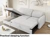 MEBLINI Schlafcouch mit Bettkasten - Ecksofa mit Schlaffunktion - Sofa mit Relaxfunktion und Kopfstützen - Couch L-Form - Eckcouch - Wohnlandschaft - EMERALD - 215x167x84cm - Hellgrau Webstoff Bild 5