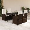 vidaXL 5-tlg. Garten-Essgruppe mit Kissen Braun Poly Rattan 3212343 Bild 1