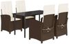 vidaXL 5-tlg. Garten-Essgruppe mit Kissen Braun Poly Rattan 3212343 Bild 2