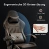 GTPLAYER Gaming Stuhl, Ergonomischer Gaming Stuhl, mit Fußstütze, Lautsprecher, bis 155 kg belastbar,  Hellbraun Bild 3