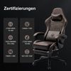 GTPLAYER Gaming Stuhl, Ergonomischer Gaming Stuhl, mit Fußstütze, Lautsprecher, bis 155 kg belastbar,  Hellbraun Bild 4