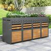 LVHOM Mülltonnenbox für 4x240 L, Holz-Metall-Optik, Mülltonnenverkleidung aus Stahl, wetterfest, Belüftungsschlitze, 264x80x125 cm Bild 2