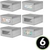 Aufbewahrungsbox stapelbare Stoffbox mDesign Deckel + Sichtfenster 6er Set grau Bild 2