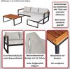 Garten-Garnitur HWC-L26b, Gartenlounge Sitzgruppe Lounge-Set Sofa, Aluminium Akazie Holz MVG-zertifiziert ~ hellgrau Bild 2