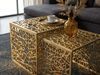 2er Set Couchtisch Aluminium Gold - Design Beistelltisch Set - Metalltisch Wohnzimmertisch modern Alu - Sofatisch rechteckig Metall - Loungetisch Set Satztisch Handmade Bild 5