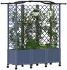 vidaXL Hochbeet mit Rankgitter und Dach Grau 163 x 40 x 144 cm PP 3423110 Bild 3