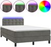 vidaXL Boxspringbett mit Matratze & LED Dunkelgrau 120x190 cm Samt 3270178 Bild 2