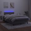 vidaXL Boxspringbett mit Matratze & LED Dunkelgrau 120x190 cm Samt 3270178 Bild 4
