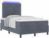 vidaXL LED Boxspringbett mit Kopfteil Dunkelgrau 120 x 200 cm Samt 3343305 Bild 3