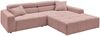 KAWOLA Sofa RENO Ecksofa Feincord rosa Longchair rechts 68 x 217 x 258 cm Bild 3