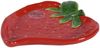 Decoris season decorations Kuchenteller, Teller 17cm Keramik in Erdbeer Form Rot / Grün Bild 2