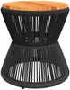 vidaXL Couchtisch mit Drahtgestell Schwarz Ø 45x44 cm Akazienholz 365637 Bild 2