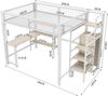 Merax Hochbett Kinderbett Etagenbett 140x200cm mit Schreibtisch und Kleiderschrank, weiß Bild 4