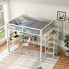 Merax Hochbett Kinderbett Etagenbett 140x200cm mit Schreibtisch und Kleiderschrank, weiß Bild 5