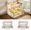 Merax Etagenbett 90x200cm/140x200cm Kinderbett Doppelbett mit Rausfallschutz, Hochbett mit Leiter, mit Schublade und Regal, Weiß + Natur Bild 3