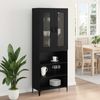 vidaXL Highboard Schwarz Eichen-Optik 69,5 x 34 x 180 cm Holzwerkstoff 3416218 Bild 4