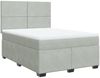 vidaXL Boxspringbett mit Matratze Hellgrau 160x200 cm Samt 3290948 Bild 2