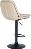 Barhocker MITUN - Stoff Creme 46x54x92 cm Schwarz | Barstuhl Höhenverstellbar Mit Lehne Drehbar Tresenhocker Tresenstuhl Kneipenhocker Kneipenstuhl Bild 5