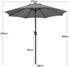 Yaheetech Sonnenschirm ∅ 223/270/294/327 cm, Gartenschirm mit Kurbel, Neigbar, UV Schutz 50+ Bild 3