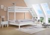 Doppel-Etagenbett 140x200 und 90x200 Erwachsenen-Stockbett Kiefer Massivholz weiß V-60.18W-09-14Rollrost und Matratze inkl. Bild 2